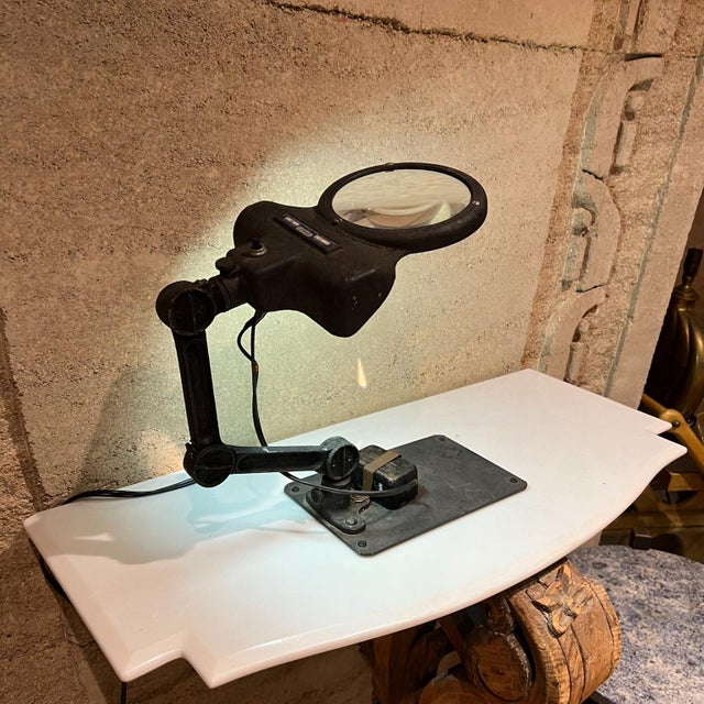 1950s Stanley Industrial Magnifying Table Lamp 701 Chairish