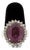 Purple Gemstone, Diamond, and 10k White Gold Cocktail Ring For Sale