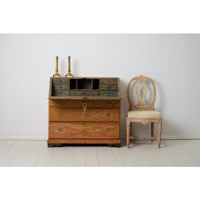 Swedish Folk Art Secretaire in Pine For Sale - Image 3 of 16