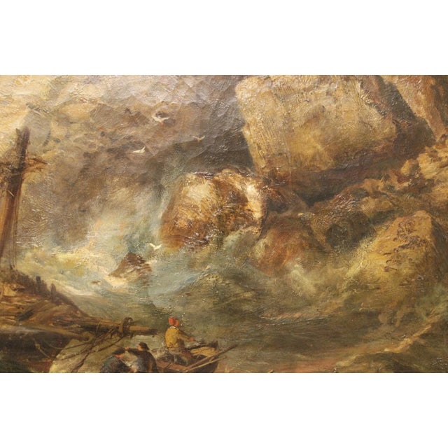 A dramatic seascape by the talented 19th century English artist Ralph Reuben Stubbs (1825-1879), known for his landscape...