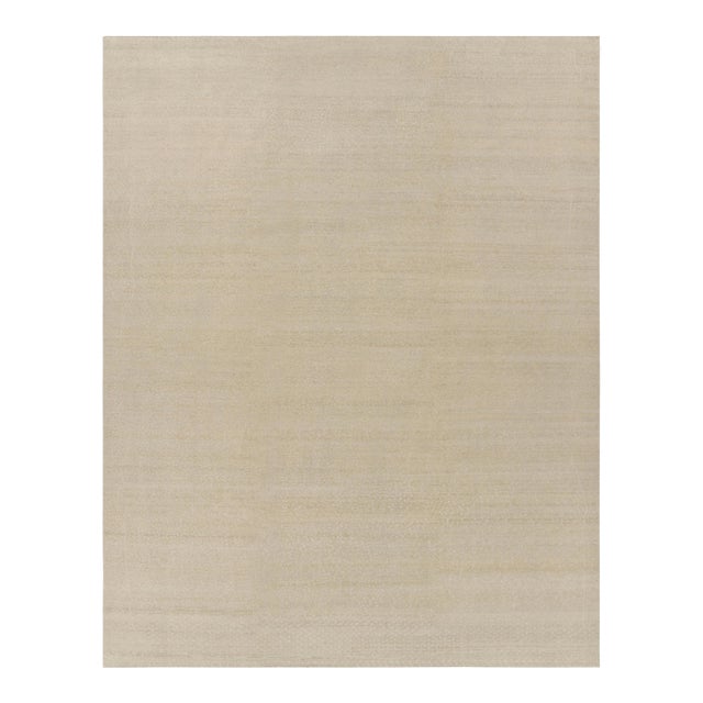 Rug & Kilim’s Oversized Contemporary Textural Solid Rug in Beige Tones For Sale