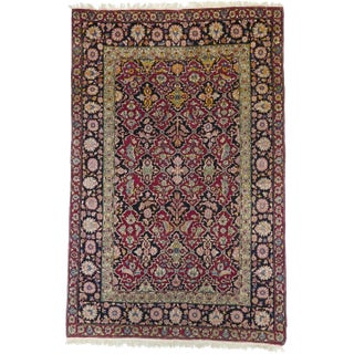 Antique Isfahan Rug 4'7'' x 7'10'' For Sale