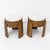 Brown Art Deco Ash Wood Stools in White Bouclé, 2000, Set of 2 For Sale - Image 8 of 8