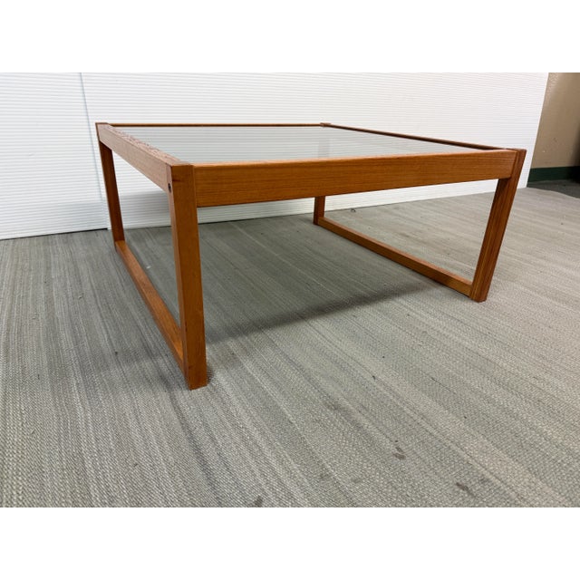 Mid 20th Century Teak + Smoked Glass Coffee Table For Sale - Image 4 of 12