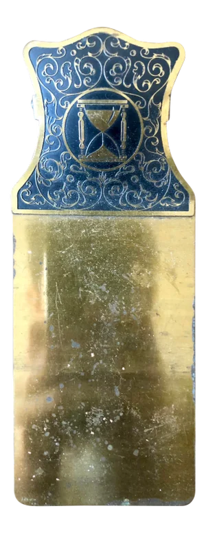1930's Brass Enamel Hourglass Clipboard