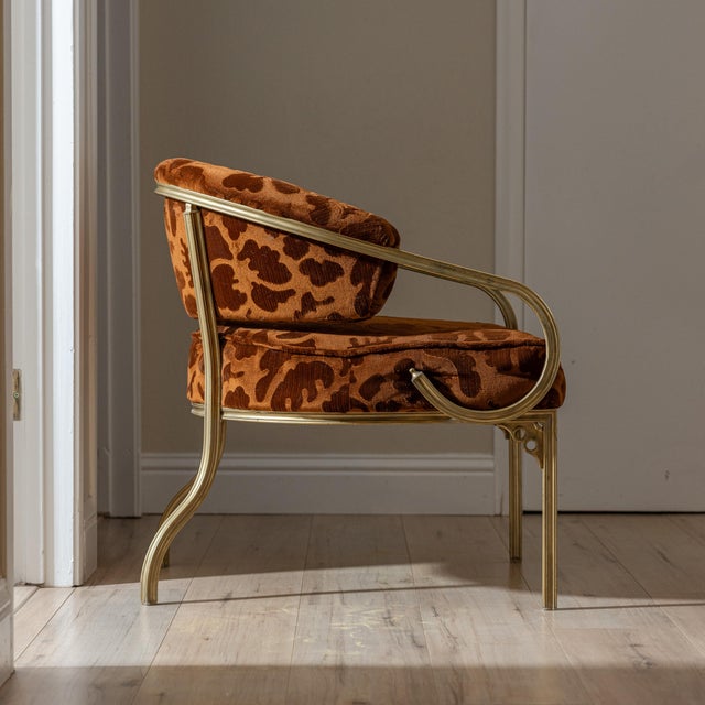 1950s John Van Koert Troy Sunshade Cymbal Chinoiserie Brass Gold Cast Aluminum Accent Lounge Chair, Attributed For Sale In Sacramento - Image 6 of 17