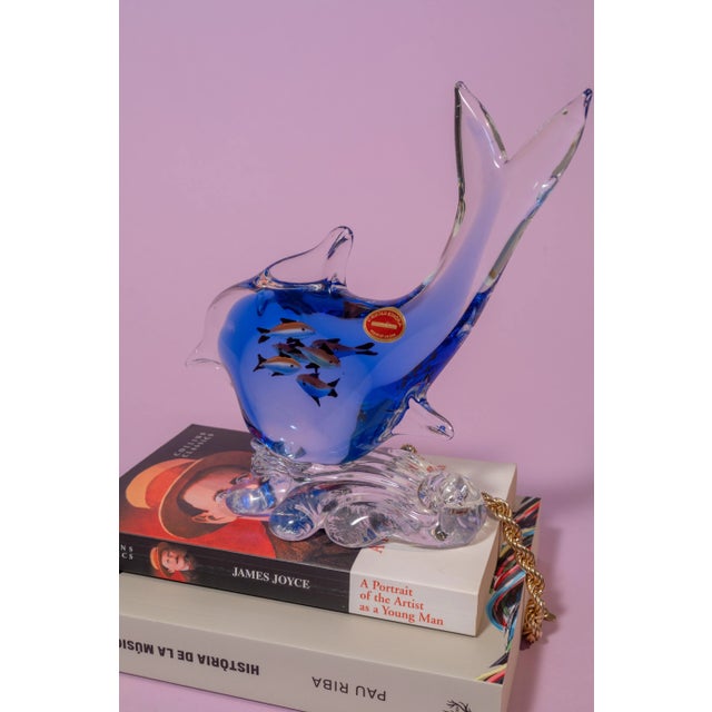 Mid-Century Modern Late 20th Century Portuguese Aquatic Art Glass Figurine, Attributed to Cristais Bonora For Sale - Image 3 of 7
