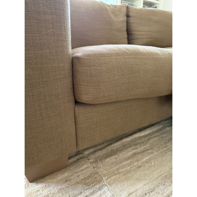 Textile Custom-Designed Sofa Upholstered in Pierre Frey Linen Fabric For Sale - Image 7 of 9