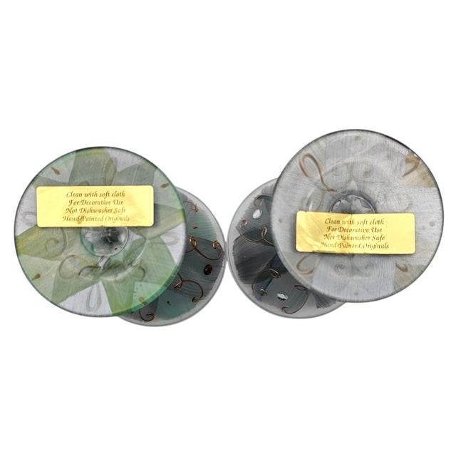 Set of 6 Jeing Hand Blown Pastel Art Glass Martini Glasses, Mixed Sizes For Sale - Image 14 of 18