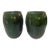 Pair of Vintage Emerald Green Glazed Ceramic Planters For Sale