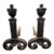 Vintage Black Wrought Iron Andirons With Urn Finials, a Pair For Sale