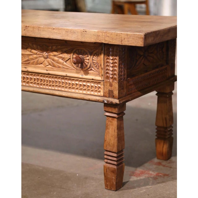 19th Century Spanish Baroque Bleached Walnut Coffee Table With Drawers For Sale - Image 11 of 12