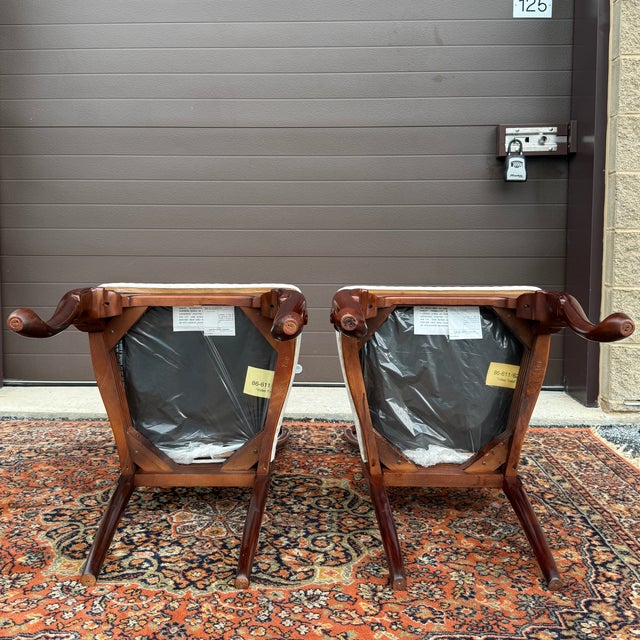 1990s Sumter Cabinet Co. Traditional Queen Anne Solid Cherry Dining Chairs - A Pair (A) For Sale - Image 9 of 12