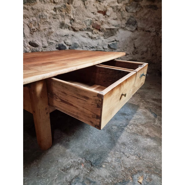 Wood Antique Cherrywood Coffee Table with Two Drawers, 1700s For Sale - Image 7 of 17