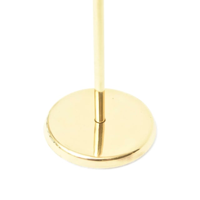 Brass Vintage Fornasetti Style Sun Motif Polished Brass Tall Candlesticks, 1970's For Sale - Image 8 of 11