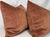 Custom pair of 22" pillows covered in a dusty rose colored velvet. These pillows have tapered corners to prevent dog ears,...