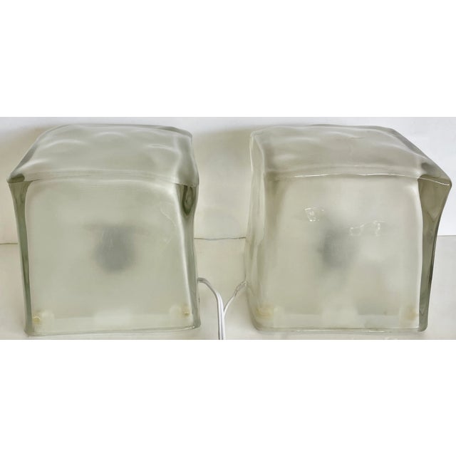 1990s Vintage Ikea Glass Cube Table Lamps/A Pair For Sale - Image 5 of 8