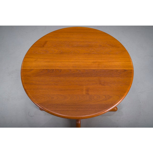 Wood Vintage Scandinavian Danish Teak Round Side Table by Axelsen, 2003 For Sale - Image 7 of 9