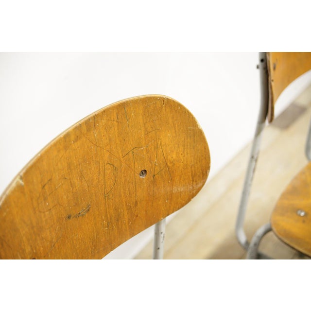 Vintage Industrial School Chairs, 1970s, Set of 6 For Sale - Image 13 of 14