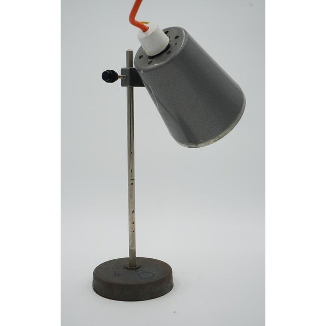 1940s English Salvaged Laboratory School Table Adjustable Light 001 For Sale - Image 4 of 16