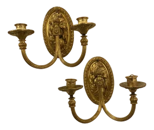 1920s Caldwell Gilt Bronze Sconces - a Pair