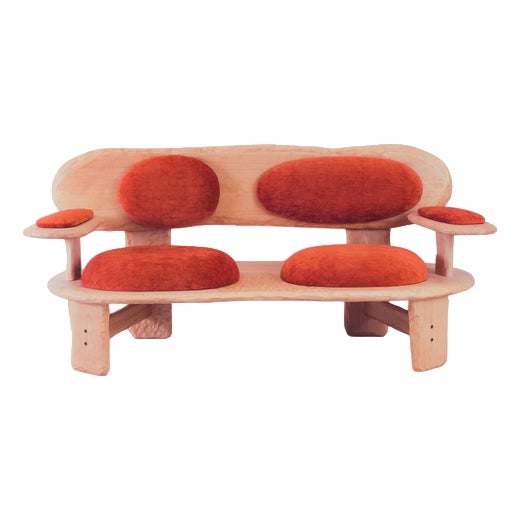 Benchy Beech Two-Seater Bench by Marco Calhau For Sale