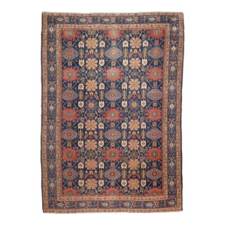 Fine Antique Persian Senneh Wool Rug 4’6" X 6’5" For Sale