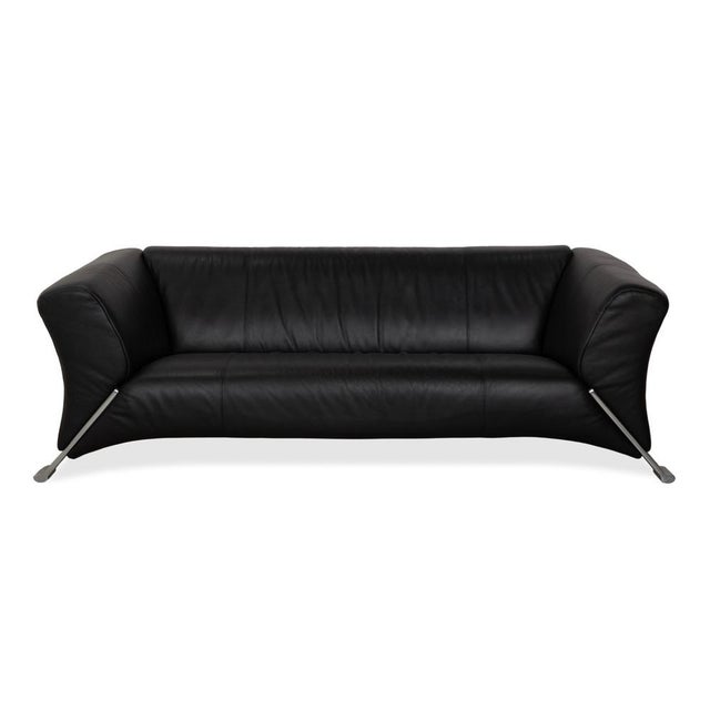 Model 322 3-Seater Sofa in Black Leather from Rolf Benz For Sale - Image 14 of 14