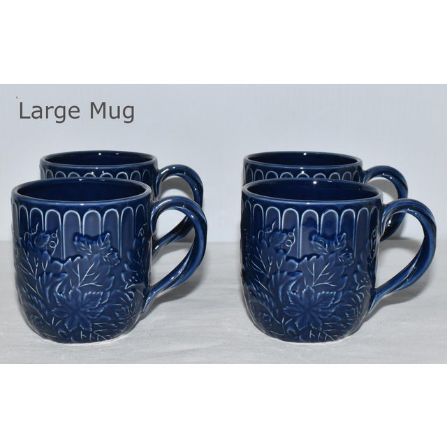 Circa 1988 Vintage Blue & Turquoise 22 Piece Dinnerware Set Dinner Luncheon Plates Mugs Saucers For Sale - Image 9 of 12