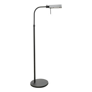 Modern Style Brushed Steel Adjustable Pharmacy Floor Lamp For Sale