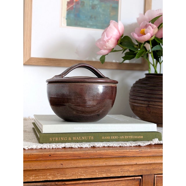 Tenmoku Ceramic Lidded Pot by Henry Hammond, 1950s For Sale - Image 9 of 14