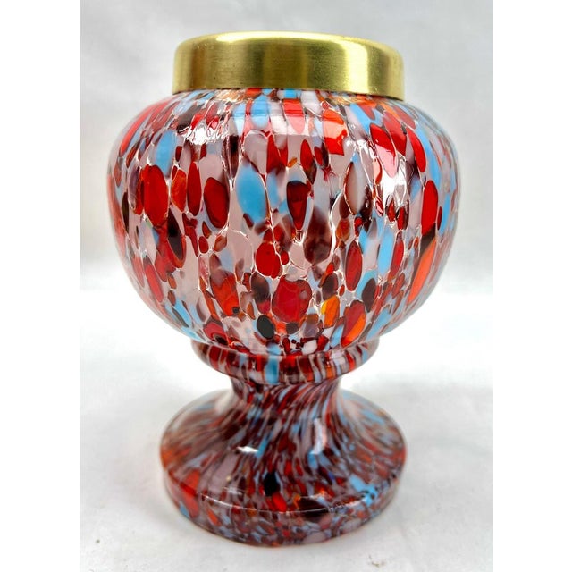 Kralik Pique Fleurs Vase in Multi Color Decor with Grille, 1930s For Sale - Image 4 of 14