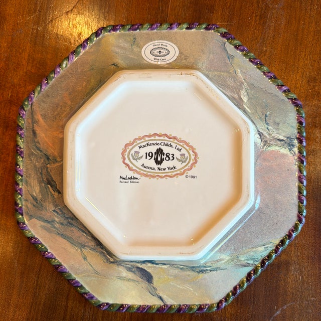 Mackenzie Childs 1990s MacKenzie-Childs MacLachlan Dinner Plates, Set of Six Second Edition 1991 For Sale - Image 4 of 5