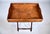 A 19th-century English Tiger oak butler tray table, Georgian in style, with four handles tray boasting striking dovetail...