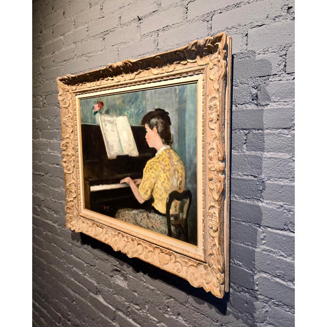 François Gall - The Elegant Piano Player - C1940s Oil Painting For Sale - Image 9 of 10
