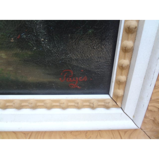 Green 19th Century French Landscape Oil on Canvas Signed Pages For Sale - Image 8 of 12