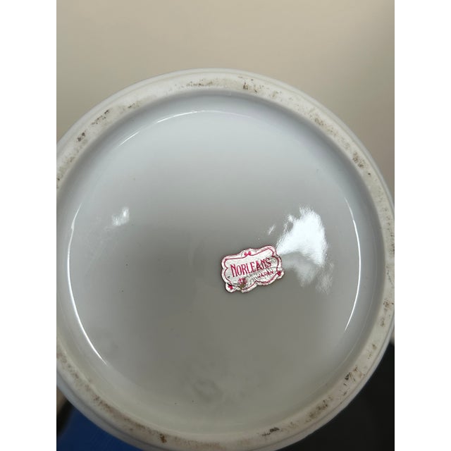 1970s Norleans Chinoiserie Hand-Painted Porcelain Vase For Sale - Image 12 of 12