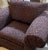 Elegant Purple Chenille Armchair With Leaf Pattern For Sale - Image 4 of 8