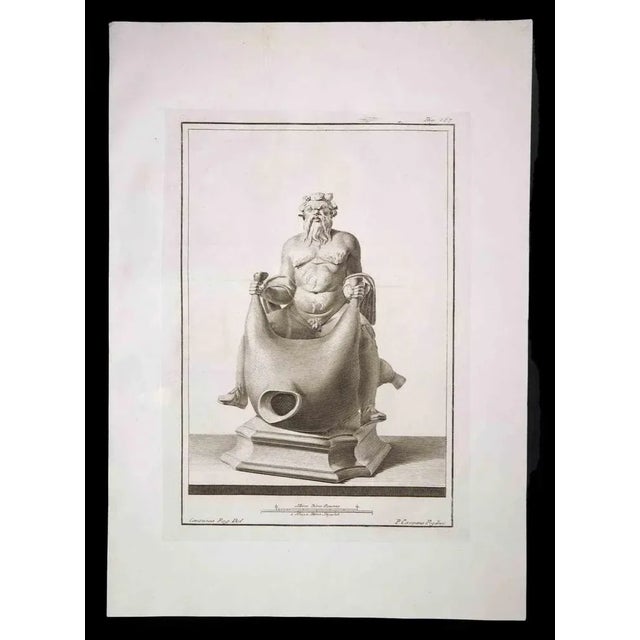 Dionysus, ancient roman statue, from the series "antiquities of herculaneum", is an original etching on paper realized by...