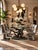 Exceptional vintage sculptural dining table by Léela Art, featuring a dramatically posed male and female ballet dancer...