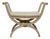 French Neoclassical Style Curule Stool, Gilded Wood and Upholstered Seat For Sale