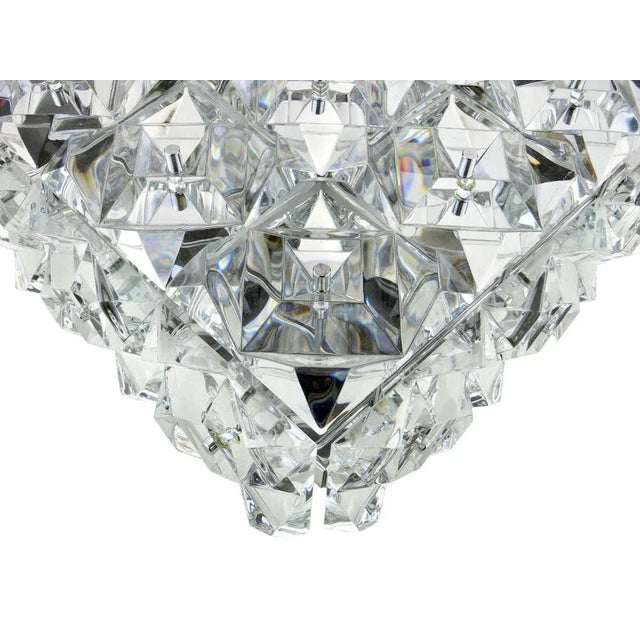 Glass Mid-Century Modern Ceiling Lamp in Crystal & Chrome from Kinkeldey, 1970s For Sale - Image 7 of 11