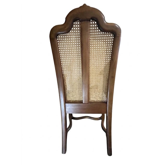 Pair of Vintage Early 20th Century Louis XV Style Walnut Cane-Back Accent Chairs For Sale - Image 4 of 18