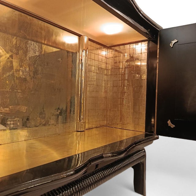 Black Lacquered Bar Cabinet by Paolo Buffa, 1940s For Sale - Image 5 of 11