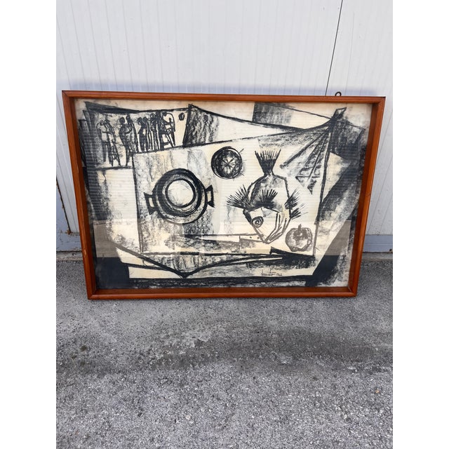 Dario D'amato, Work, 1962, Charcoal on Paper For Sale - Image 9 of 10
