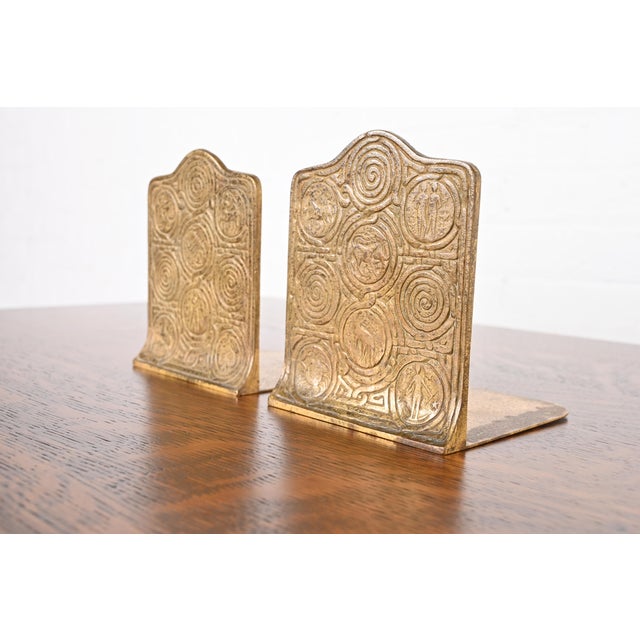 Tiffany Studios New York Bronze Doré Zodiac Bookends, Circa 1910 Chairish