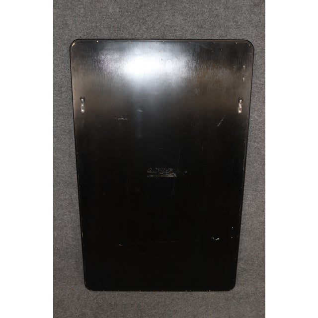 Glass Vintage Bernhard Rohne Mastercraft Acid Etched Brass & Ebonized Mirror For Sale - Image 7 of 8