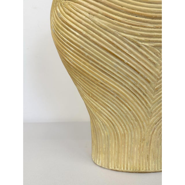 Late 20th Century Pencil Reed Tessellated Stone Bust Statue Hollywood Regency Coastal Handmade For Sale - Image 10 of 11