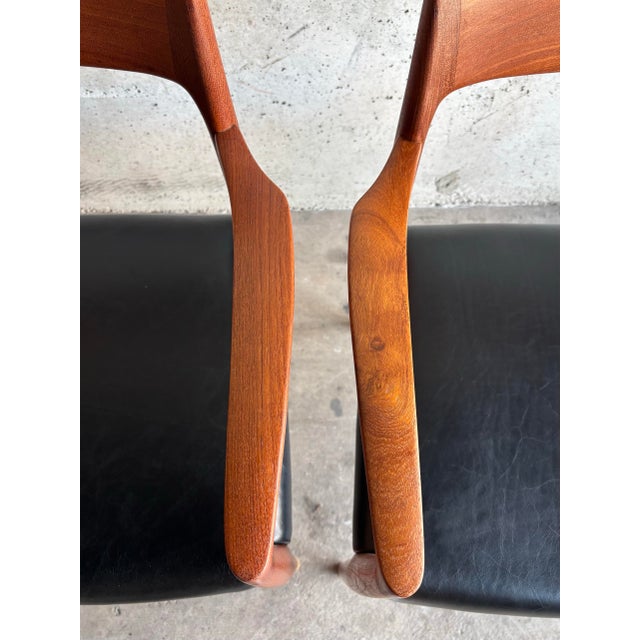 Mid-Century Modern Vintage Danish Modern Armchairs – Niels Otto Møller Model 57, Teak, a Pair For Sale - Image 3 of 10