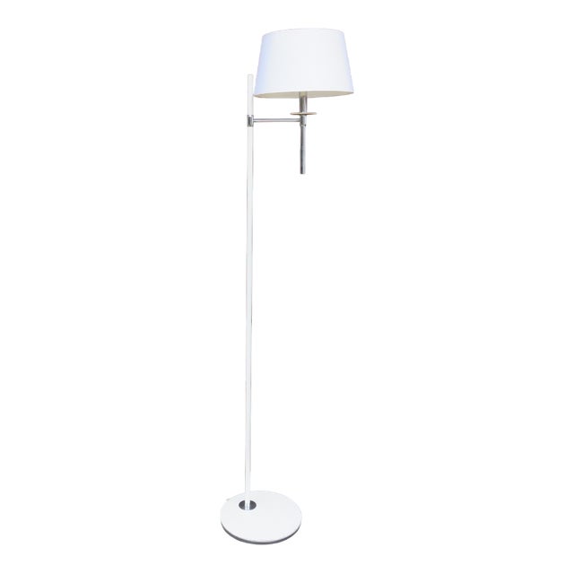 Monix Floor Lamp with Chromed Brass and White Lacquered Metal from Monix, 1970s For Sale